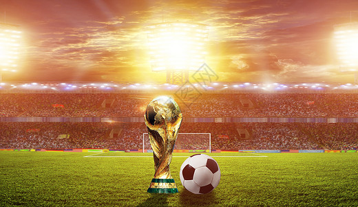 世界杯人物奖杯和足球设计图片
