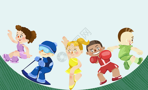 拳击元素奥林匹克日插画