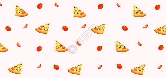 烤小番茄披萨插画