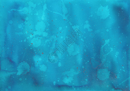多彩气泡手绘风蓝色水彩背景插画