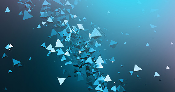 蓝色三角形碎片科技爆炸背景设计图片