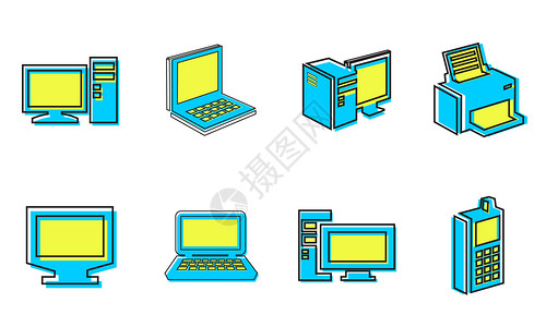 台式电脑图标电脑图标插画