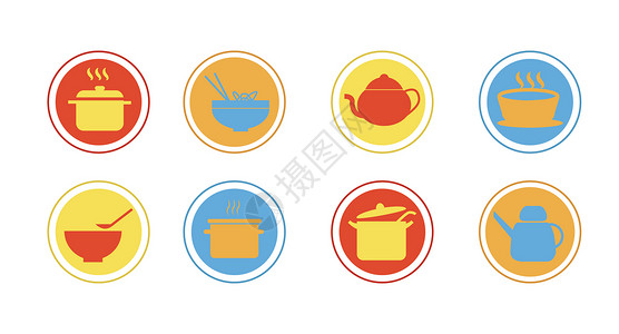 溢锅食物器皿图标插画