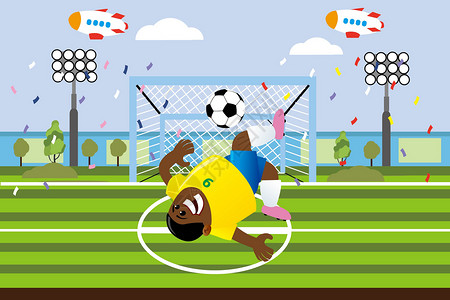足球门素材世界杯巴西插画