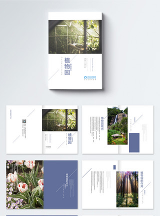 湖南省植物园简约植物园旅游画册整套模板