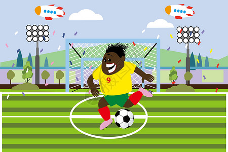 足球直播喀麦隆世界杯插画
