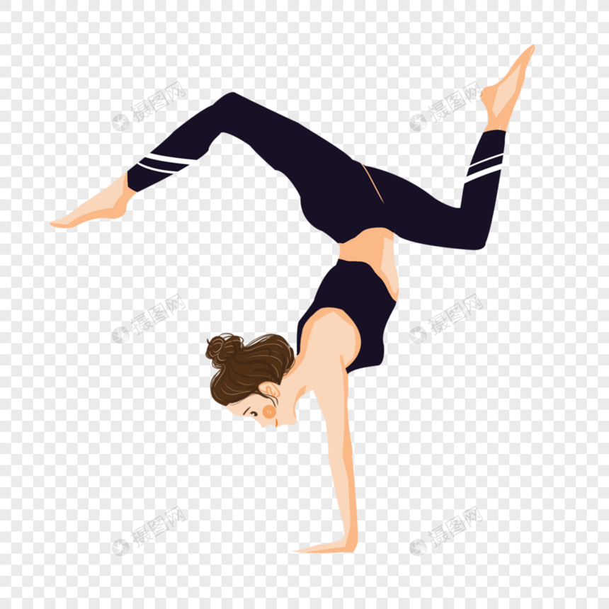 瑜伽锻炼的女孩图片