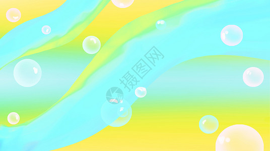 彩色小鱼吐泡泡抽象背景设计图片