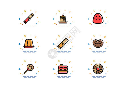 糖果果冻食物图标插画