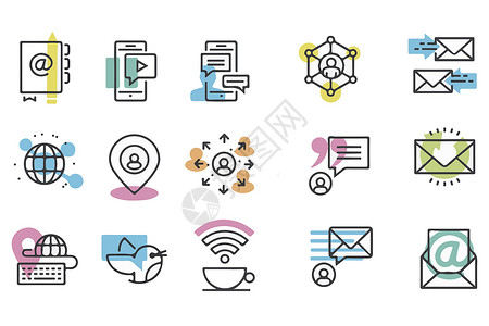 商务通信互联网通信图标插画