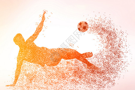 世界杯粒子效果足球运动剪影图设计图片