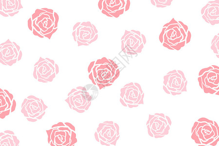 小碎花图案简约玫瑰背景插画