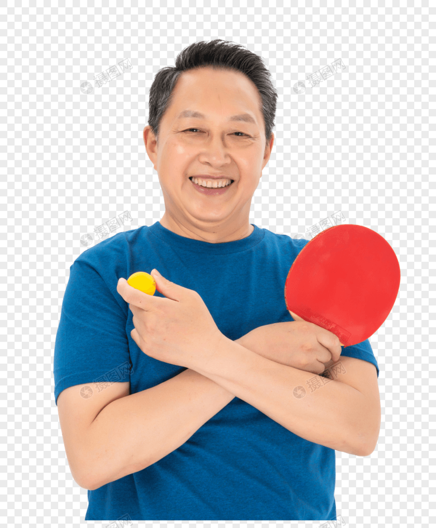 打乒乓球的老年人图片