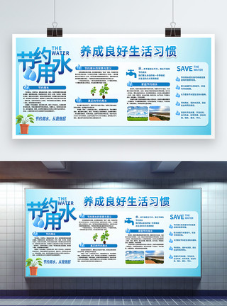 节水农业节约用水公益宣传展板模板