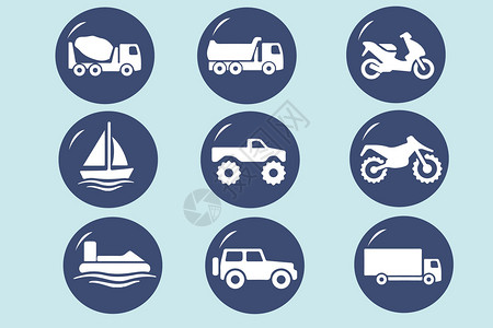 大卡车素材交通运输类图标插画