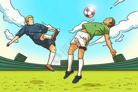 两个足球素材世界杯插画插画