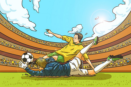 俄罗斯足球场世界杯插画插画