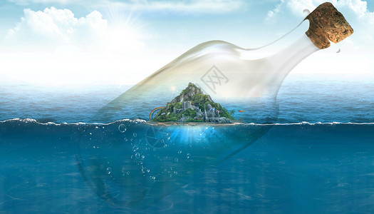 海甸岛创意漂流瓶设计图片