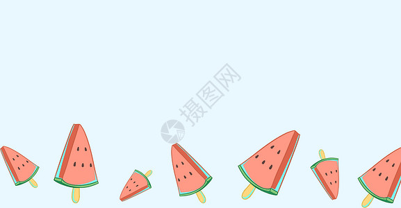 夏季西瓜冰糕插画高清图片