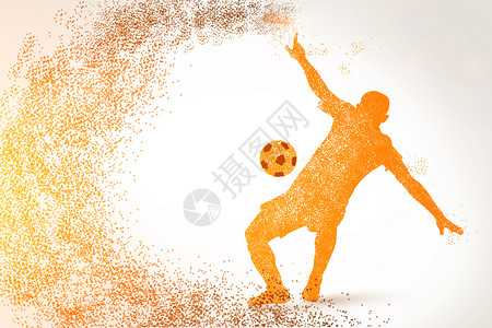 世界杯粒子效果足球运动剪影图设计图片