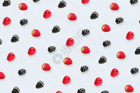 草莓树莓水果平铺背景设计图片