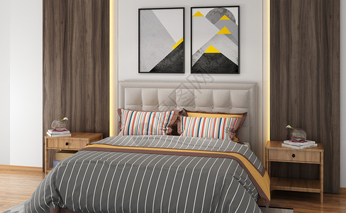 被子床单北欧风卧室设计图片