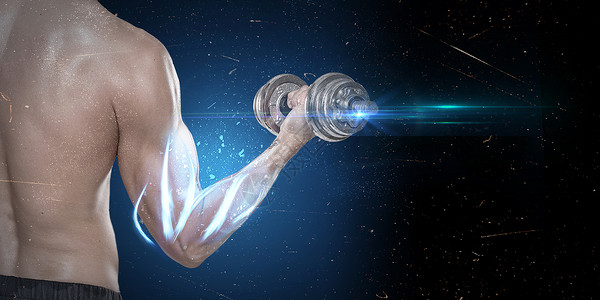 肌肉力量肌肉塑形哑铃背景设计图片