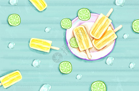 夏季清新柠檬背景图片