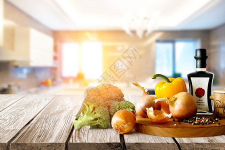 倒橄榄油创意厨房背景设计图片
