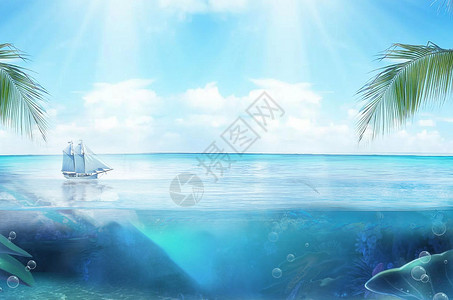 海底火锅素材夏季水背景设计图片