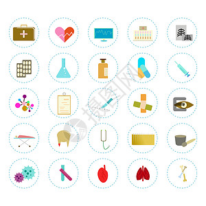 医学试剂医疗块状图标插画