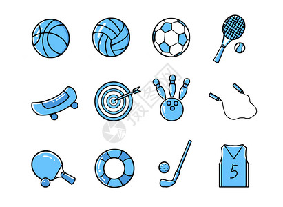 体育用品图标运动相关元素图标插画