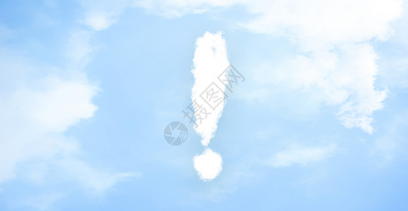 变形镜叹号型云朵设计图片