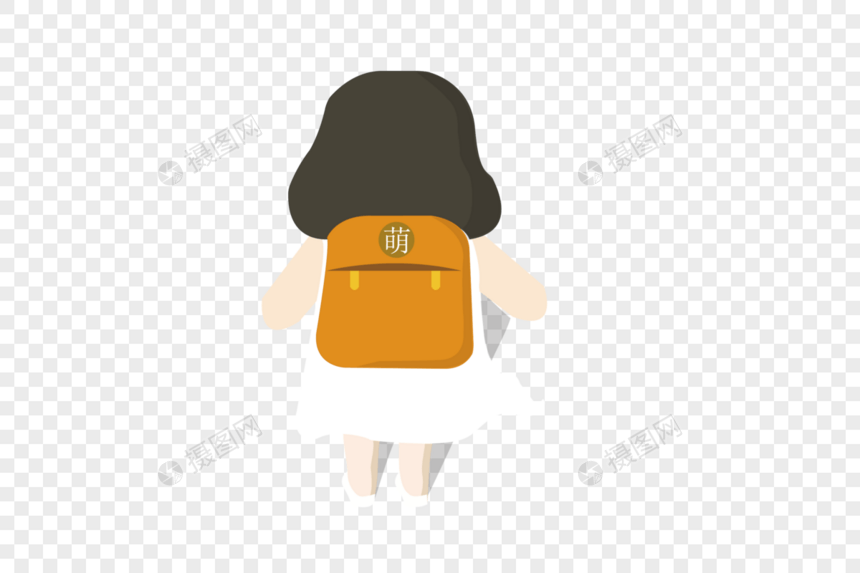 背书包的小女孩图片