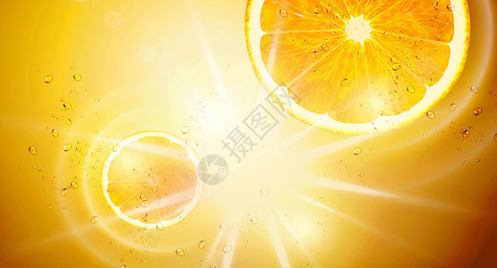 橙汁果汁海报清凉橙汁背景设计图片