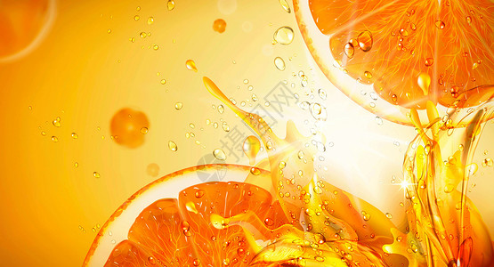 缤纷果汁清凉橙汁背景设计图片