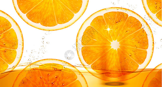 夏季清凉果汁清爽橙汁背景设计图片