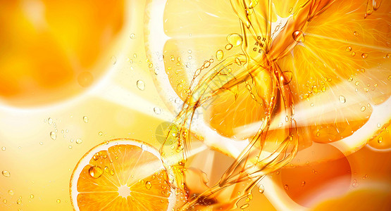 透明片清凉橙汁背景设计图片
