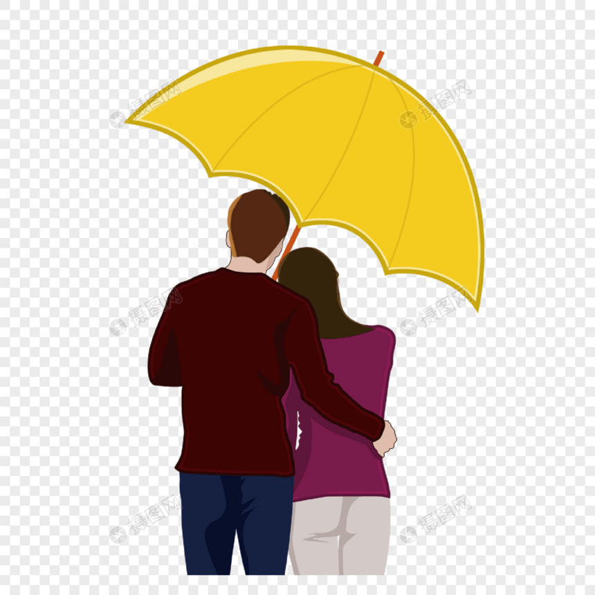 夫妻打伞图片