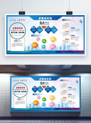 理财理念企业文化墙展板模板