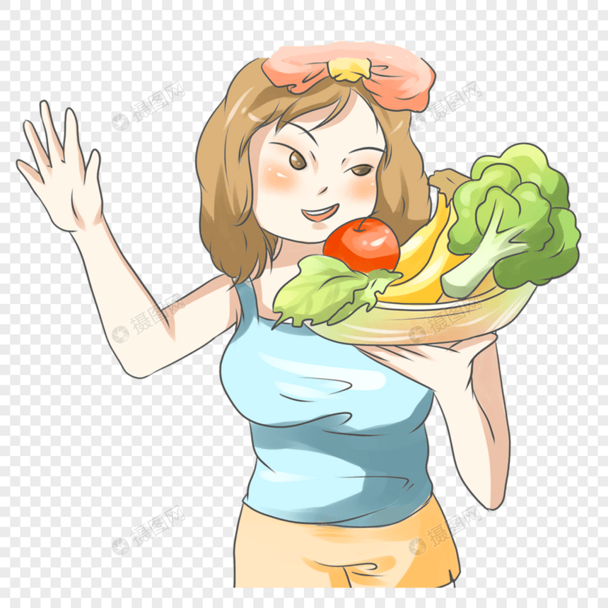 拿着蔬菜的女人图片
