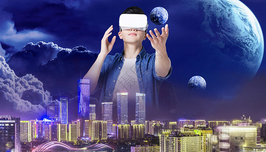 用VR看星空VR虚拟现实设计图片