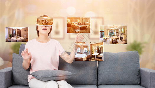 闺蜜客厅自拍VR虚拟现实设计图片
