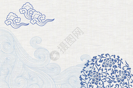 牡丹工笔中国风背景设计图片