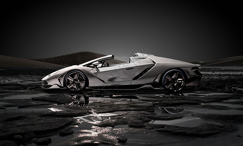 四门跑车模型创意炫酷汽车背景设计图片