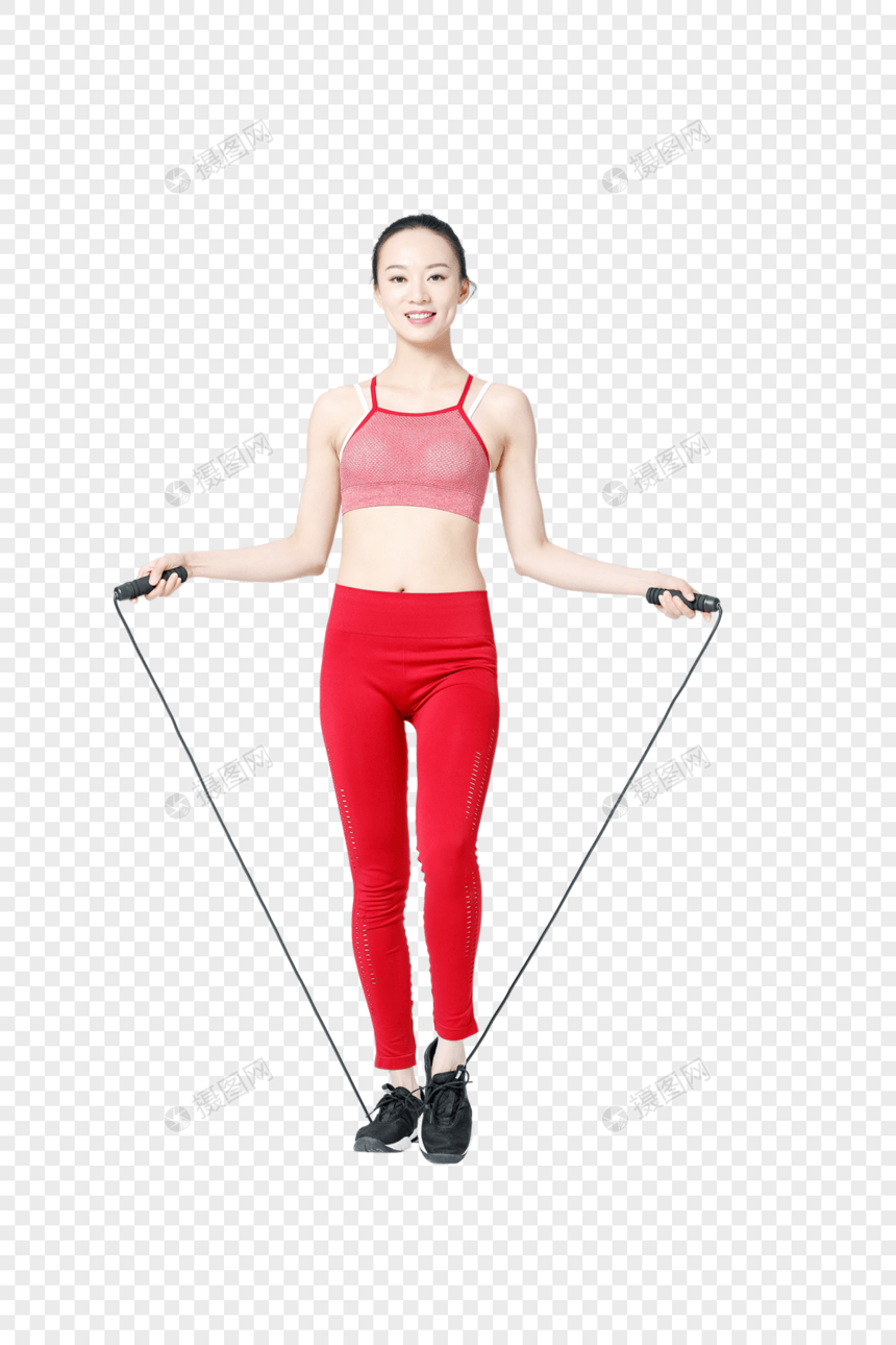 健身运动女性跳绳图片图片