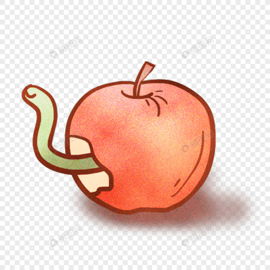 长虫子苹果图片