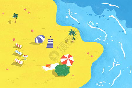 海边泳衣阳光沙滩插画