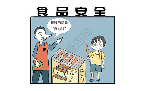 食品安全漫画背景图片