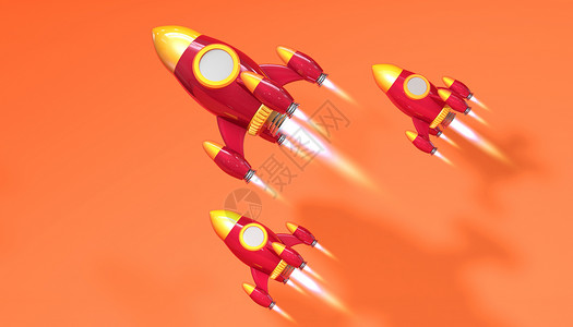 插画背景图火箭速度设计图片